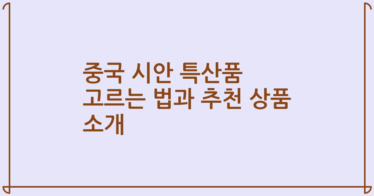 중국 시안 특산품 고르는 법과 추천 상품 소개